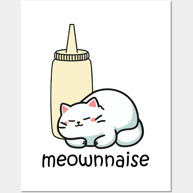 mayonnaise cat, meownnaise Wall Art by katzura